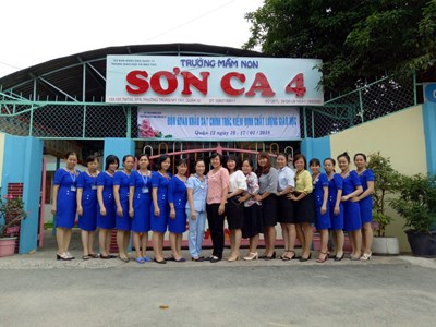 Đón đoàn đánh giá ngoài khảo sát chính thức kiểm định chất lượng giáo dục trường MN Sơn Ca 4